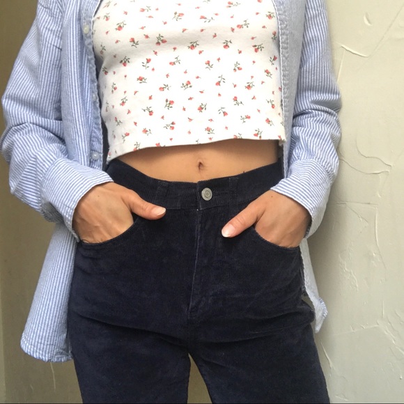 Brandy Melville Pants - Brandy Melville🤍 John Galt Navy Cute Corduroys Xs